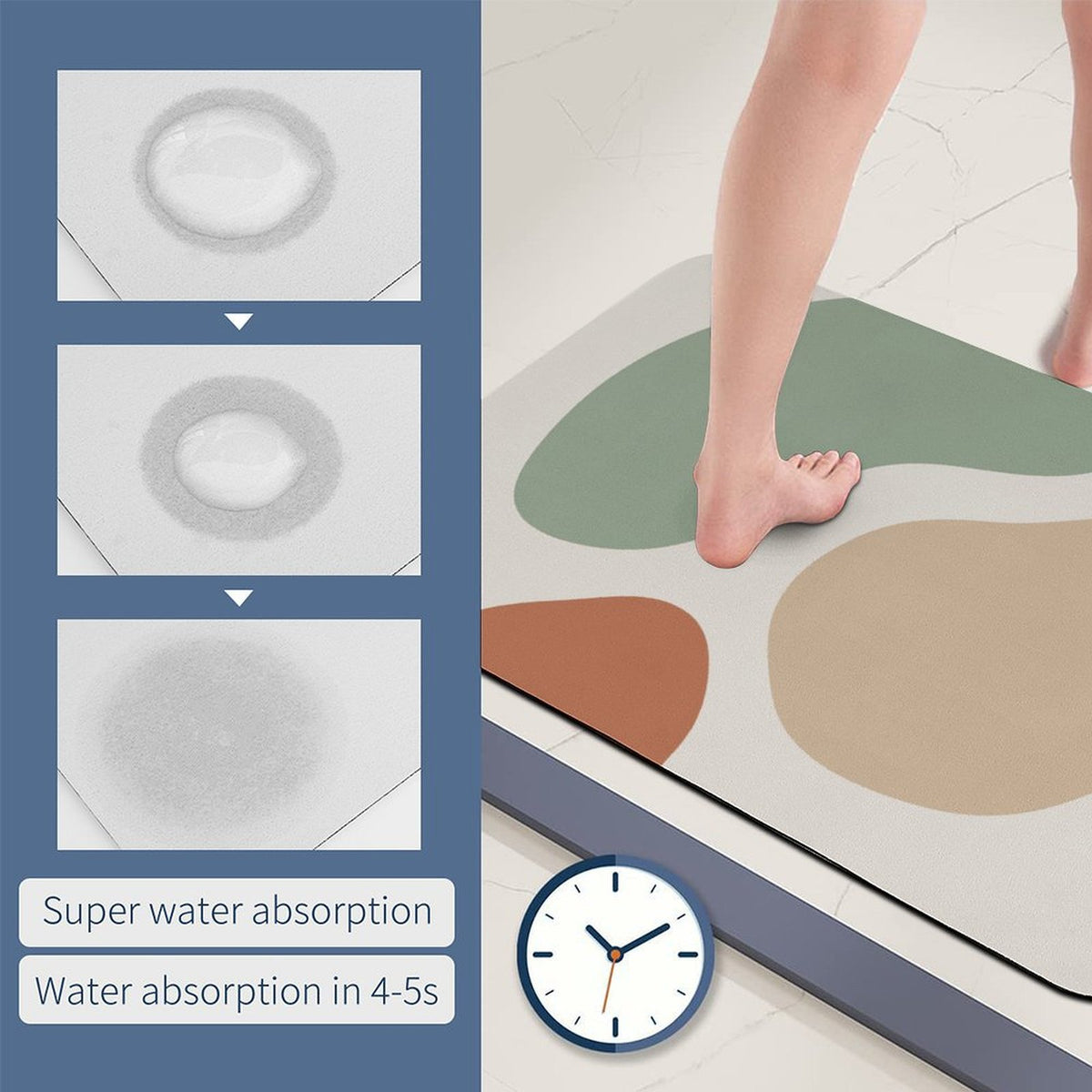Design Diatomaceous Earth Bath Mat 60x90cm | Ships from USA