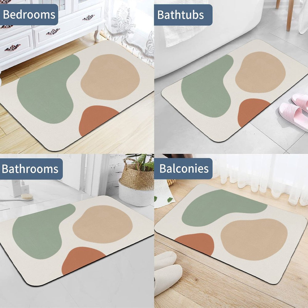 Design Diatomaceous Earth Bath Mat 60x90cm | Ships from USA